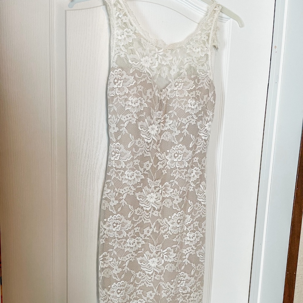 Beautiful midi lace sheer dress.